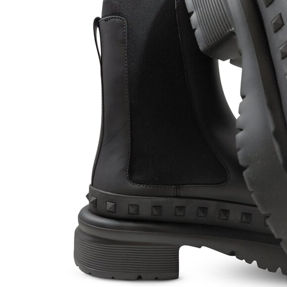 Valentino Garavani M-Way Rockstud Chelsea Black Mens Boots -Size EU 42- (0577)